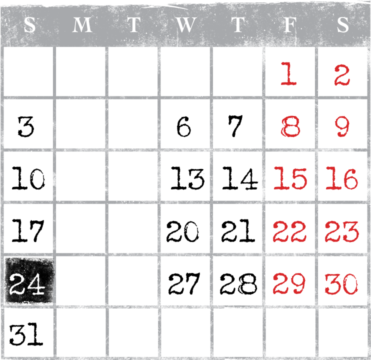 USS Nightmare October Calendar