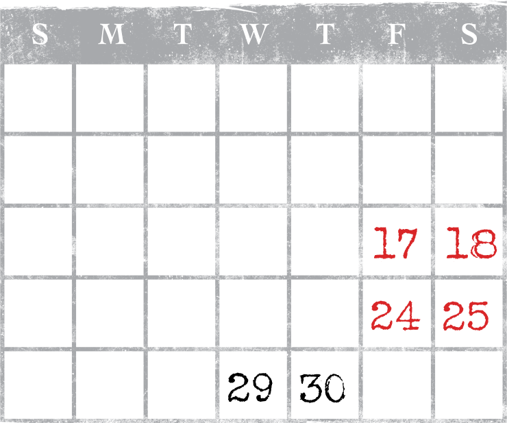 USS Nightmare September Calendar